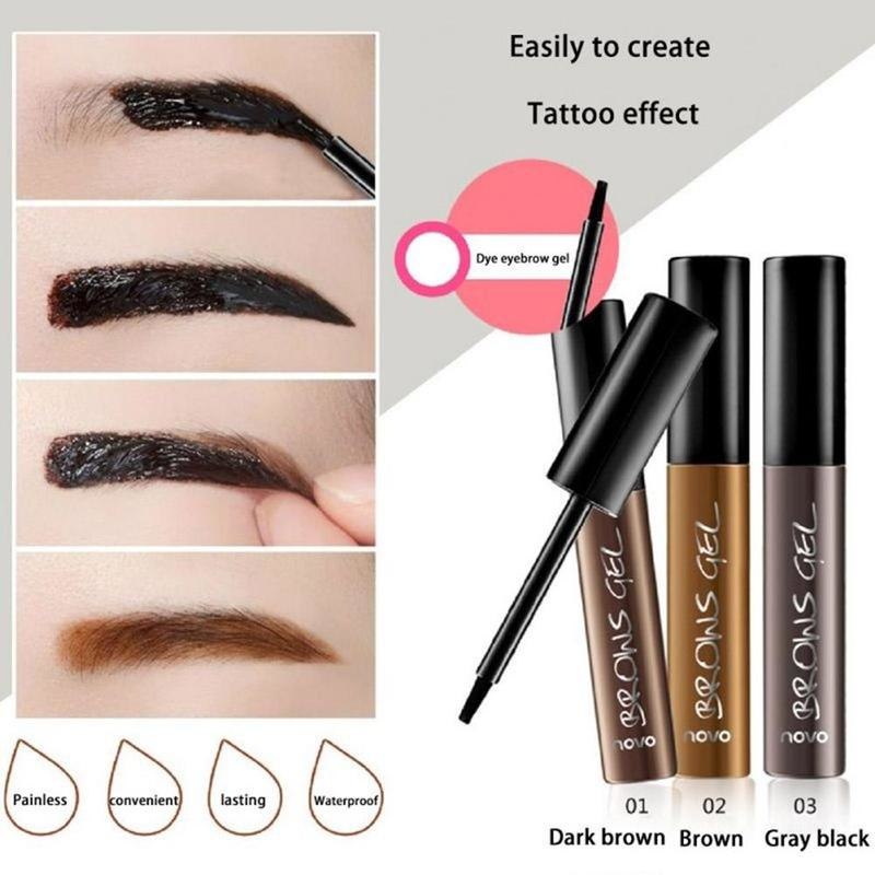 Peel Off Brown Black Eye Brow Tattoo Tint- Waterproof Long-lasting  Eyebrow Gel Cream Mascara -Eye Makeup Cosmetics